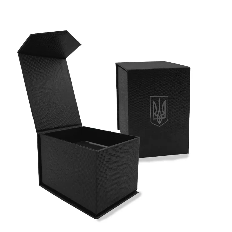 Boxes Коробочка для годинника чорна з чорним тризубом