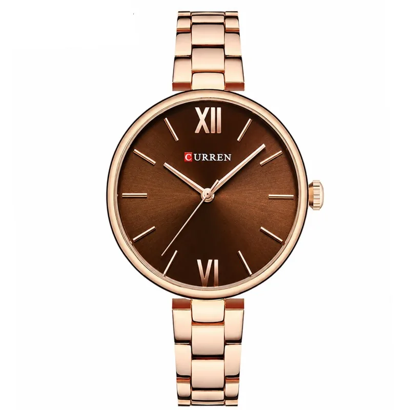 Curren 9017 Rose Gold-Brown