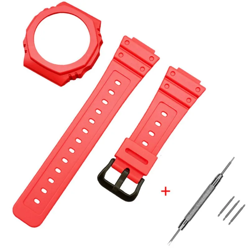 Ремінець + безель (рант) для Casio G-Shock GA-2100 Red BK