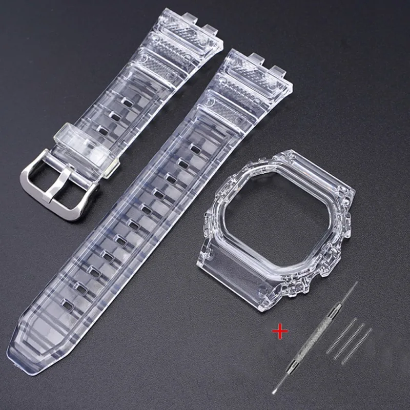 Ремінець + безель (рант) для Casio G-Shock GMW-B5000 Transp SI