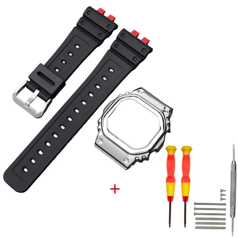 Ремінець + безель (рант) для Casio G-Shock GMW-B5000 Red-Black SI
