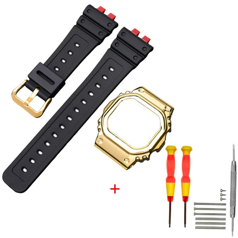 Casio accessories Ремінець + безель (рант) для Casio G-Shock GMW-B5000 Red-Black GD