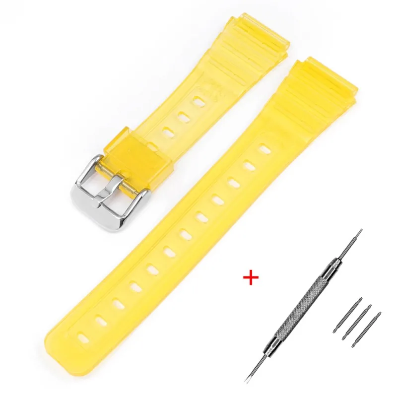 Ремінець для Casio F-91W Jelly Yellow SI