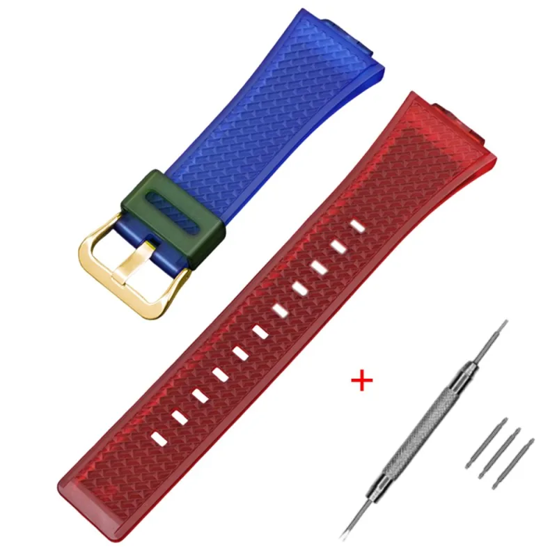 Ремінець для Casio G-Shock GA-100/110 Transl-Red-Blue GD