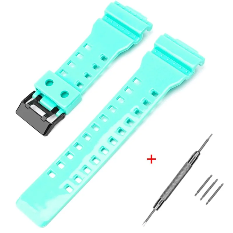 Casio accessories Ремінець для Casio G-Shock GA-100/110/120 Light Green-Glossy BK