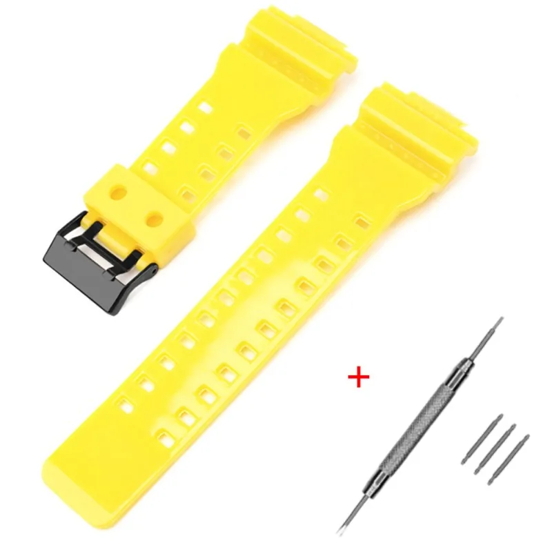Ремінець для Casio G-Shock GA-100/110/120 Yellow-Glossy BK