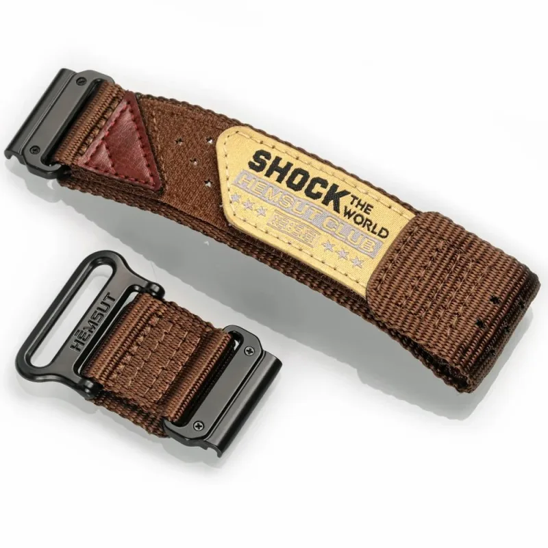 Hemsut accessories Ремінець для годинника Hemsut HGA142 Shock the world Garmin Brown 26 mm
