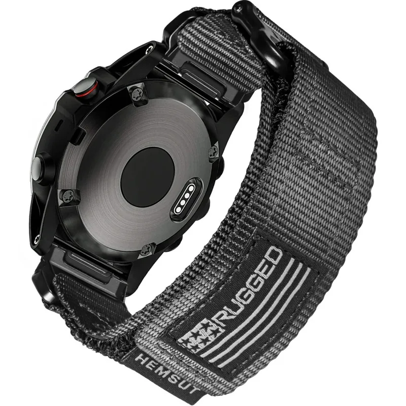 Hemsut accessories Ремінець для годинника Hemsut HGA125 Super Rugged Garmin Black 20 mm