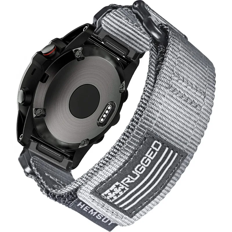 Hemsut accessories Ремінець для годинника Hemsut HGA125 Super Rugged Garmin Grey 20 mm