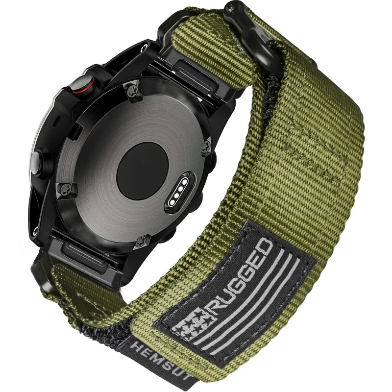 Hemsut accessories Ремінець для годинника Hemsut HGA125 Super Rugged Garmin Green 22 mm