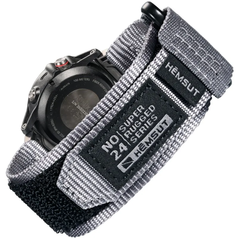 Hemsut accessories Ремінець для годинника Hemsut HS121 Super Strong Nylon Garmin Grey 20 mm