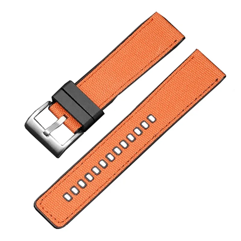 Ремінець 3013 Orange-Silver 24 мм (Нейлон/Каучук)