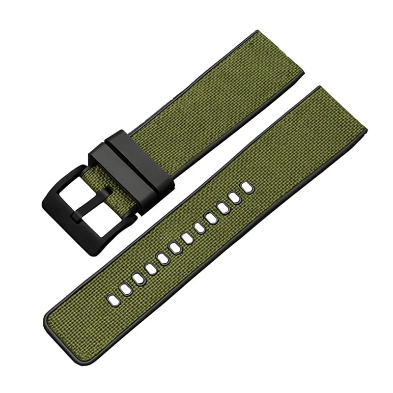 Ремінець 3013 Green-Black 24 мм (Нейлон/Каучук)