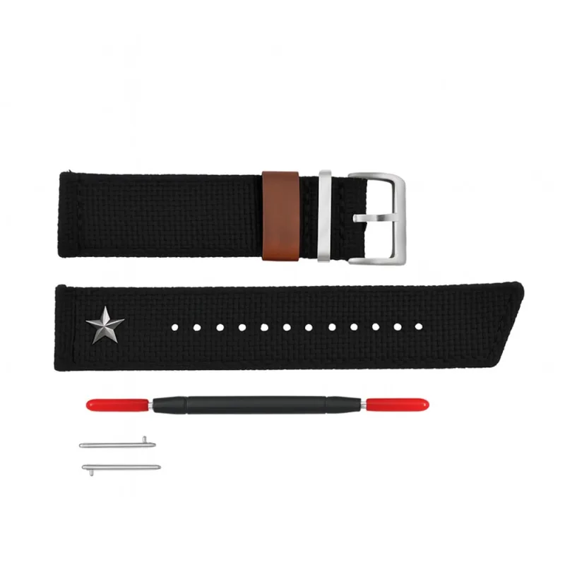 Hemsut accessories Ремінець для годинника нейлоновий Hemsut Black-Silver