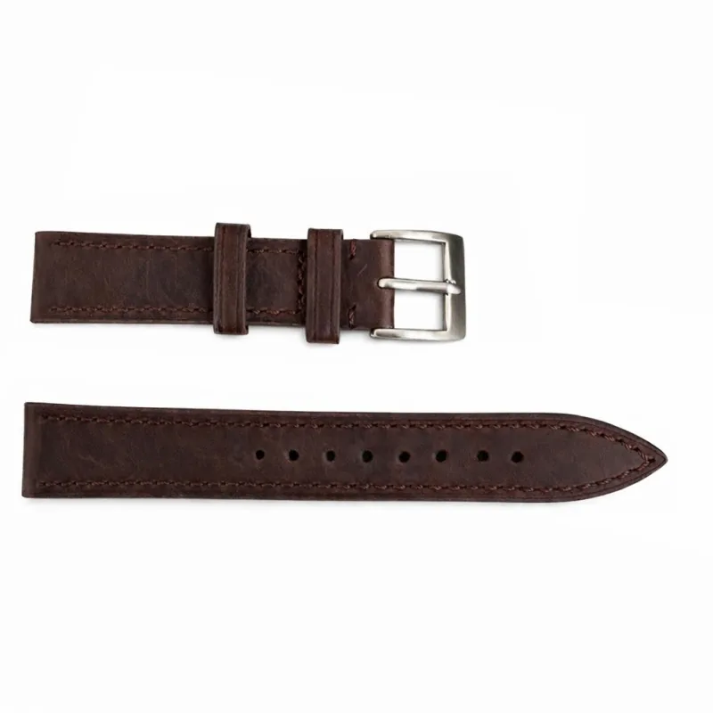 Ремешки для часов Ремінець для годинника Awarder 056 Brown-Silver 20 мм