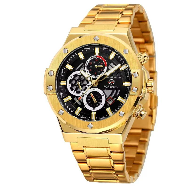 Forsining 6914 Gold-Black Steel