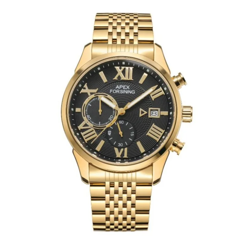 Forsining 8304 Gold-Black Steel