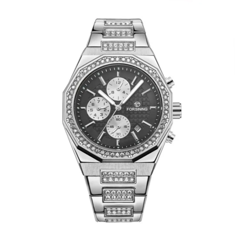 Forsining 8314 Silver-Black Steel