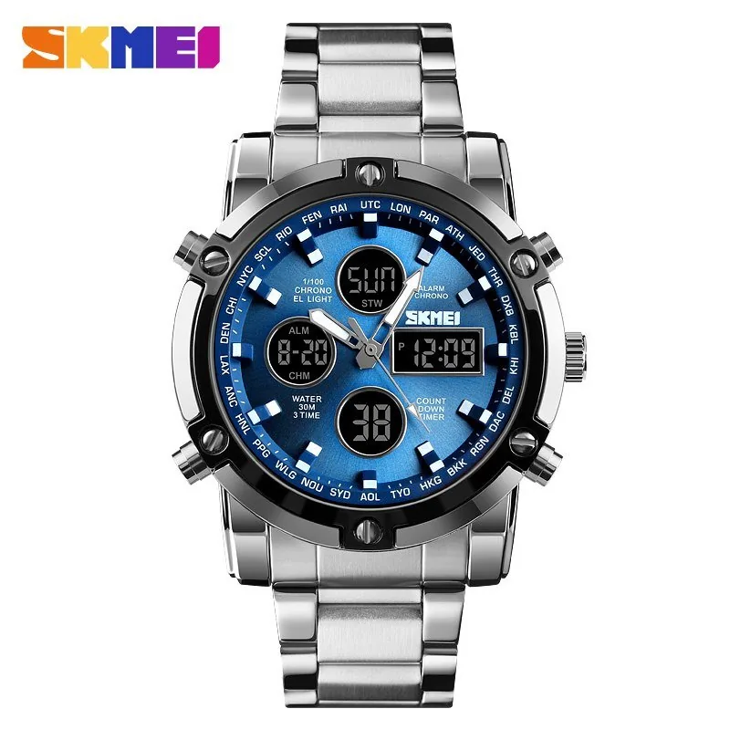 Skmei 1389BU Silver-Black-Blue