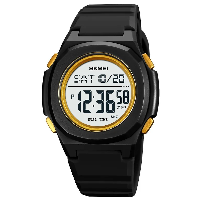 Skmei 2023BKGD-WT Black-Gold White
