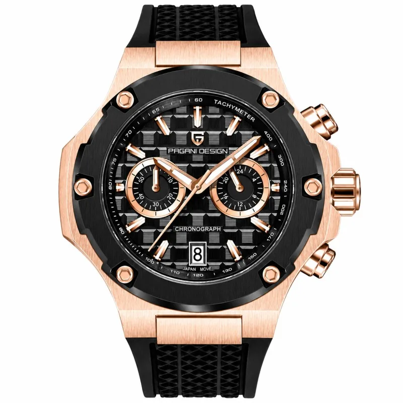 PD-YS032 Rose Gold-Black-Black Rubber