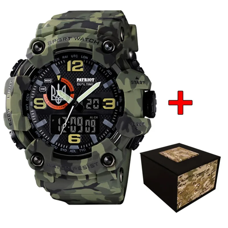 Patriot 002CMGRUASI Тризуб срібло Зелений камуфляж + Коробка