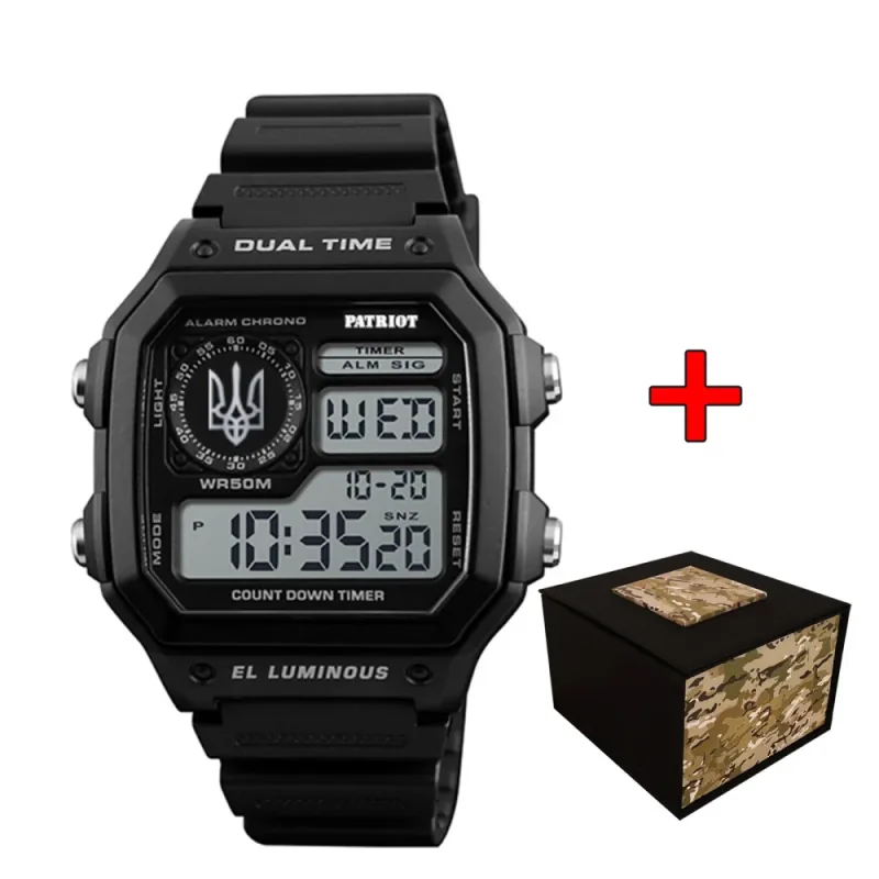 Patriot 010BKUASI Тризуб срібло Чорні + Коробка