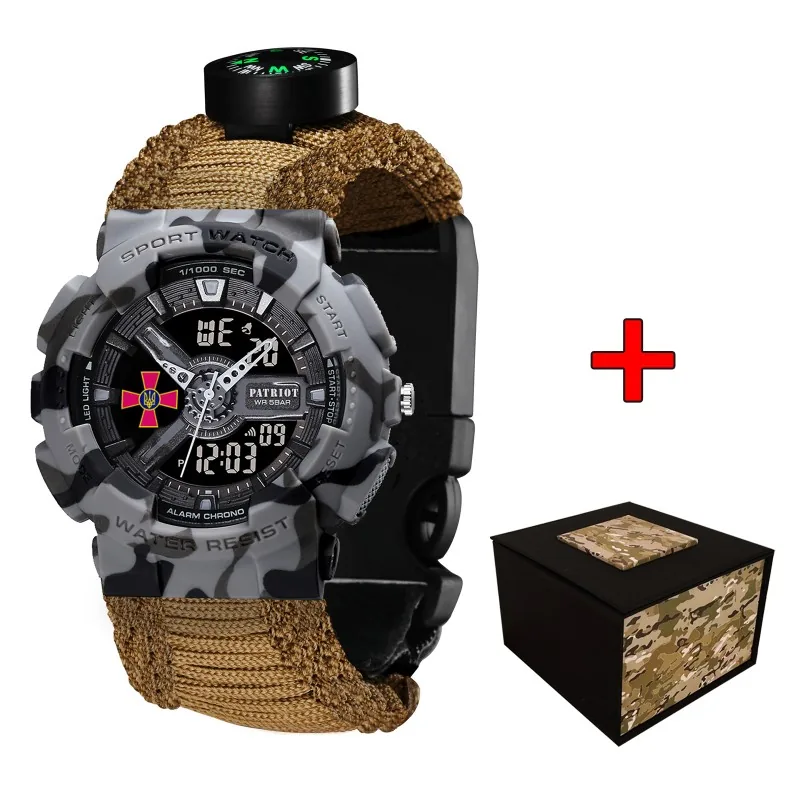 Patriot 005CMGYSU ЗСУ Сірий камуфляж Паракордовий ремінець Khaki + Коробка
