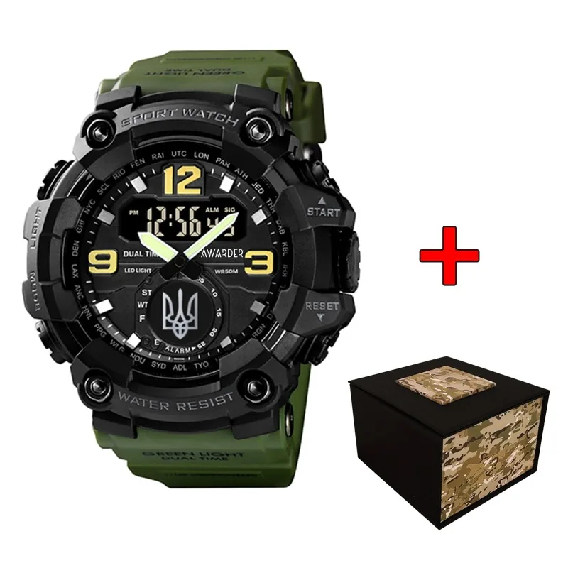 Awarder 004 Тризуб срібло Army Green-Black