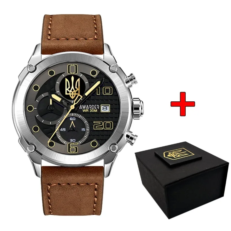 016 Silver-Black-Brown Тризуб золото