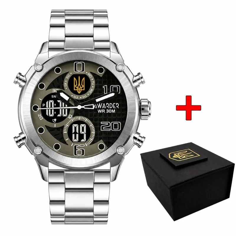 Awarder 017 Тризуб Золото Silver-Black Steel